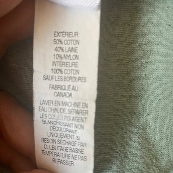 L.L. Bean Men XL Green Henley Long-Sleeve Shirt Button-Front Wool Blend Canada - Picture 6 of 8